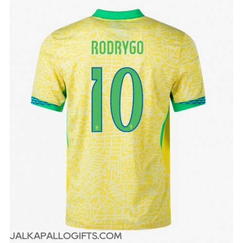 Brasilia Rodrygo Goes #10 Kotipaita Copa America 2024 Lyhythihainen